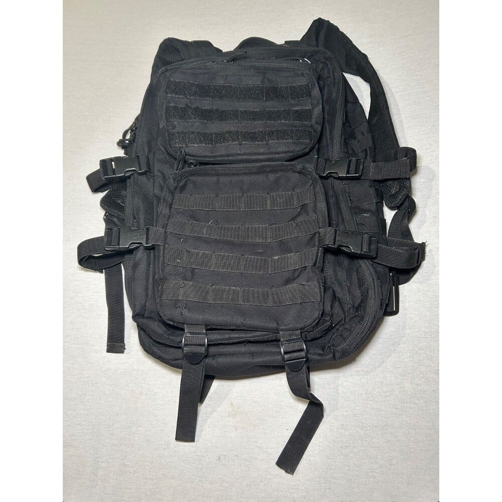 Tactical Black Adjustable Bag W/ patch attachable material and MOLLE Panel